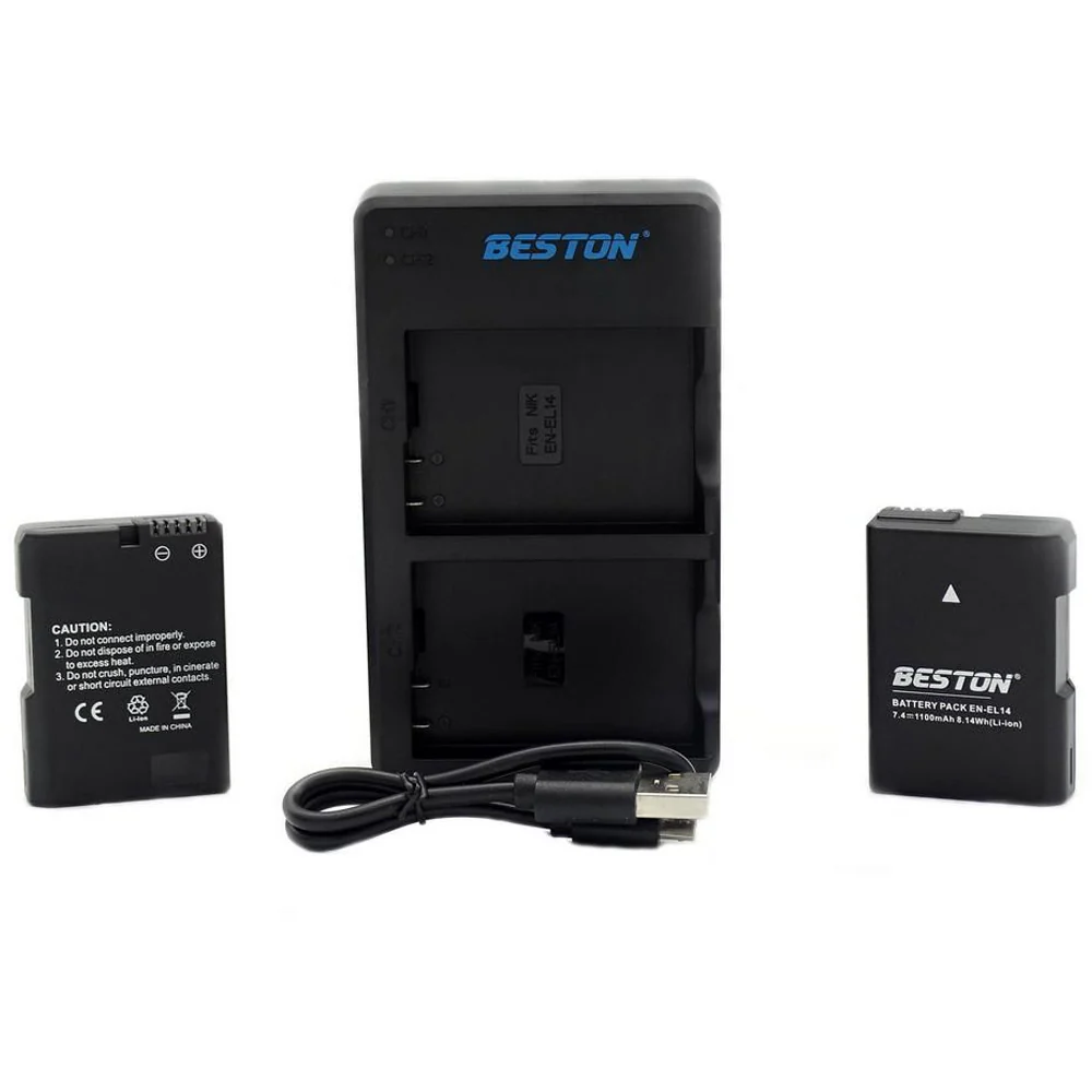 Beston Dual Charger with EN-EL14 Batteries
