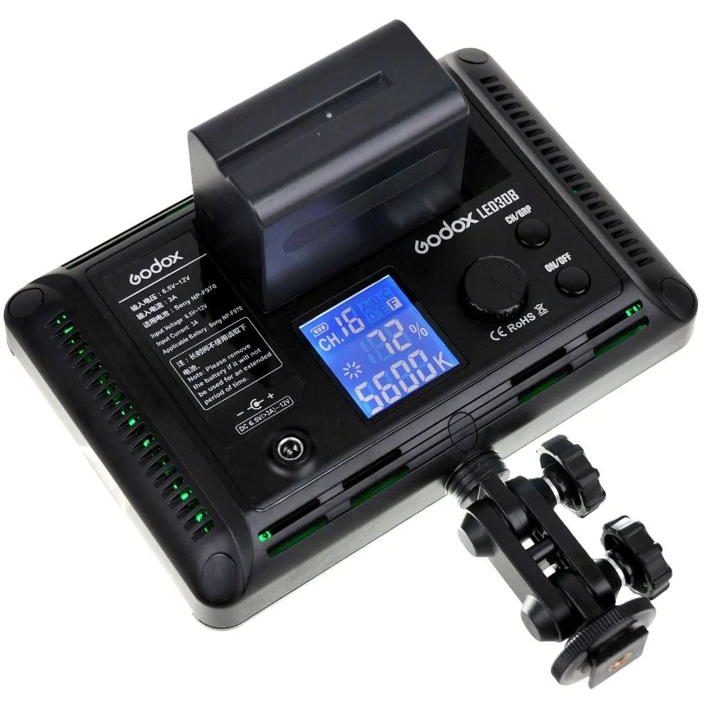 Godox LED 308C Video Light with Battery Pack & Charger - Image 3