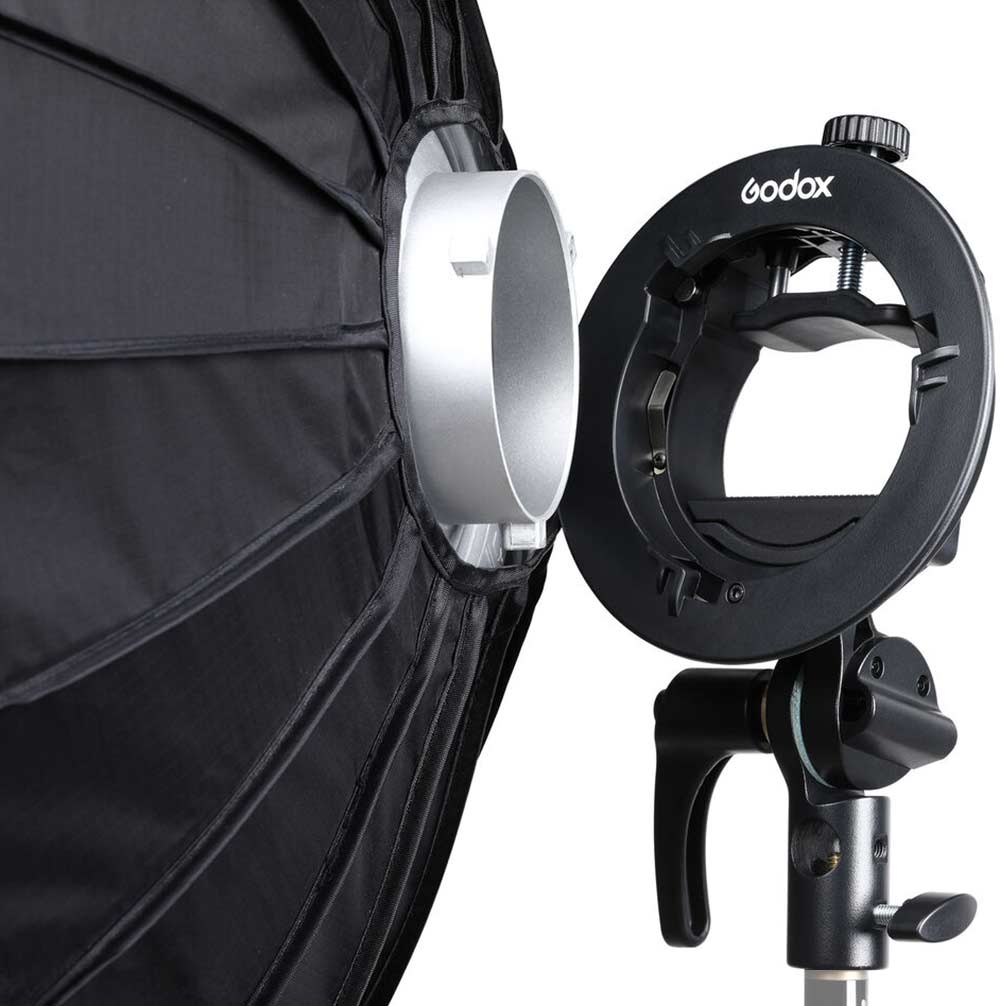 Godox S2 Speedlite Bracket with Softbox (60x60cm), Grid & Carrying Bag - Image 7