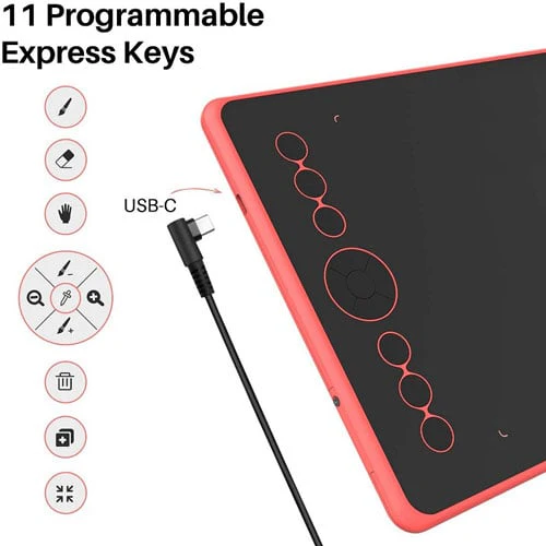 Huion Inspiroy Ink H320M (Coral Red) - Image 4