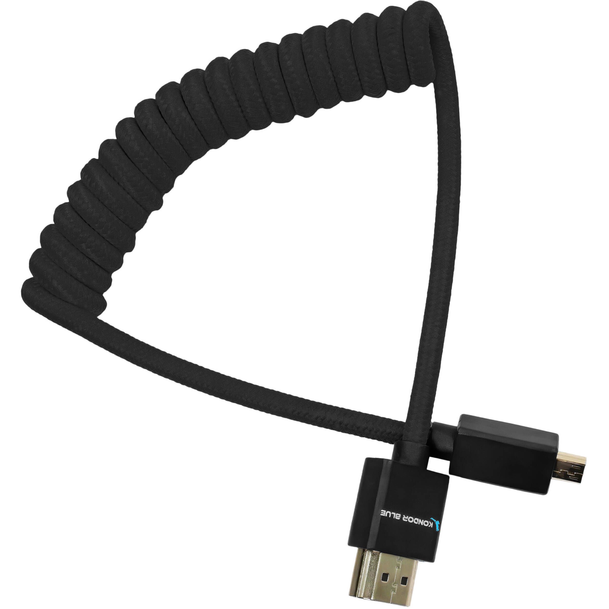 Kondor Blue Coiled Micro HDMI to HDMI Cable (Black) - Image 4