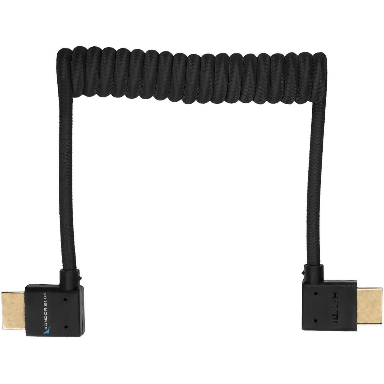 Kondor Blue Coiled Right-Angle Full HDMI Cable (Black) - Image 3