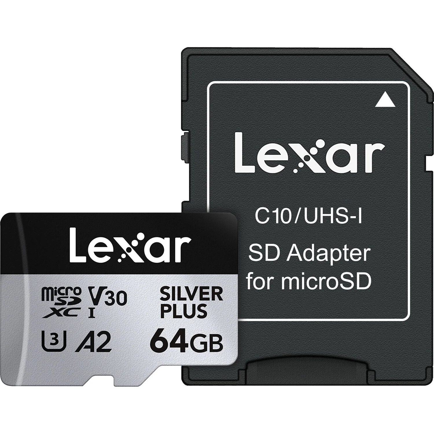 Lexar 64GB Professional Silver Plus microSDXC UHS-I Memory Card + SD Adaptor - Image 2