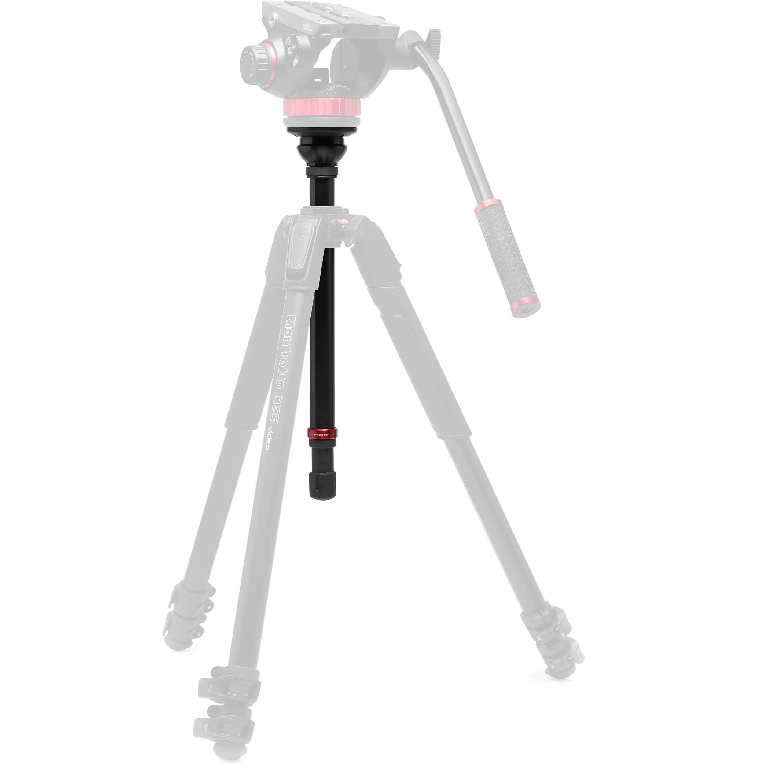 Manfrotto 3-Section 055 Aluminium Video Tripod Kit with 502 Fluid Head - Image 5