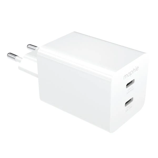 Mophie Essentials 50W Dual USB-C PD Wall Adaptor White - Image 3